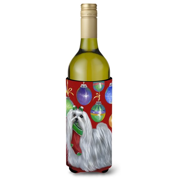 Maltese Christmas Stocking Stuffer Wine Bottle Hugger