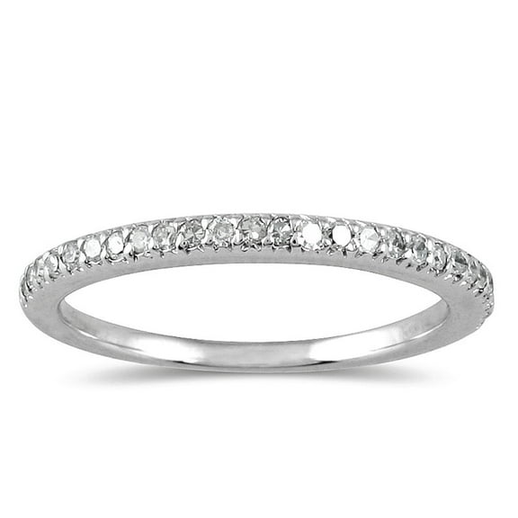 SZUL Women's 1/4 Carat TW Diamond Wedding Band in 10K White Gold (J-K-L Color, I2-I3 Clarity)