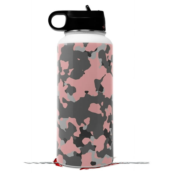 Skin Wrap Decal compatible with Hydro Flask Wide Mouth Bottle 32oz WraptorCamo Old School Camouflage Camo Pink (BOTTLE NOT INCLUDED)
