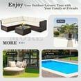 thumbnail image 3 of Patiojoy 6PCS Wicker Patio Sectional Conversation Furniture Set with Seat Cushions & Coffee Table, 3 of 7