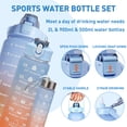 thumbnail image 4 of Water Bottle with Straw, 2L Extra Large Motivational Water Cup Reusable Plastic Water Jug, Sport Bottles for Gym Fitness Outdoor, Christmas Idea Gifts, 3 Pcs Blue, 4 of 8