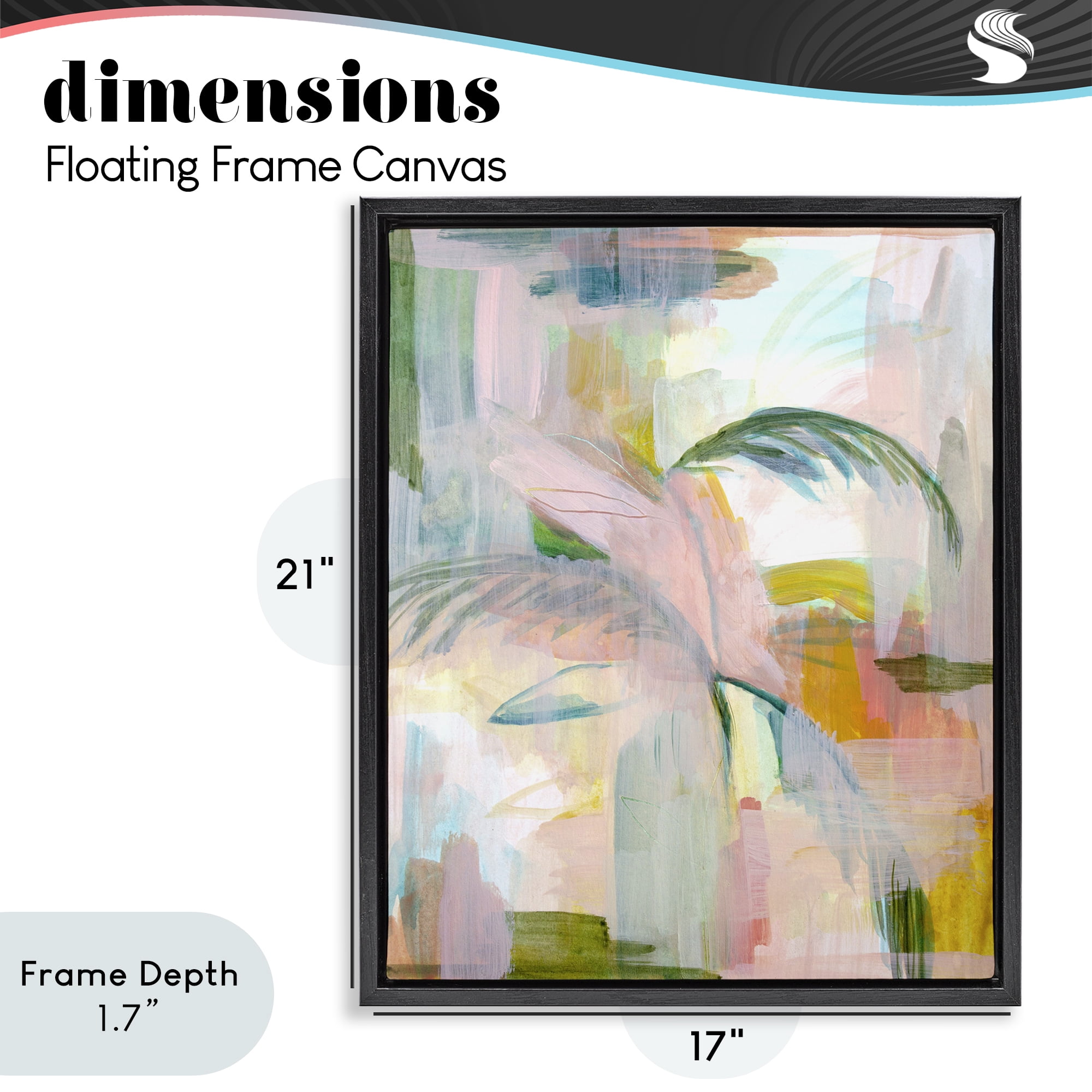 Stupell Industries Palm City Expression Black Framed Floater Canvas Wall Art, design by Gemma Bardot
