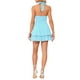 thumbnail image 3 of Vestido Halter para Mujer Inspire Chic, Escote en V Profundo, Sin Espalda, Vestido Mini de Fiesta, Azul Cielo L, 3 of 6