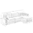 thumbnail image 2 of 3 Person Sofa, Upholstered Couches for Living Room with Footstool and Throw Pillows, 3 Seat Sofa for Living Room, Apartment, Office,Apartmen, White, 2 of 9