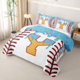 thumbnail image 3 of Erosebridal Initial Y Letter Boys Girls Bed Spread Queen, Ice Cream Baseball Queen Coverlet Set, Blue, 3pcs, 3 of 7