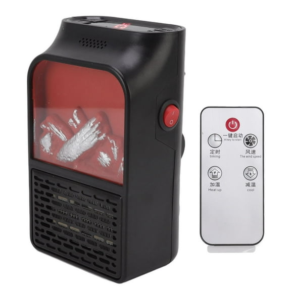 Flame Heater Mini 1000W PTC Ceramic Fast Heating Silent Portable Fireplace Heater with Fireproof Frosted Casing for Home US Plug 110V
