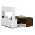 thumbnail image 2 of Bestar Pro-Linea U-Desk with Hutch, White & Oak Barrel, 2 of 3