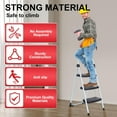 thumbnail image 5 of 3 Step Ladder, Portable Folding Step Stool with Anti-Slip Pedal, 500lbs Sturdy Steel Ladder, Lightweight for Home Use, 5 of 5