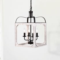 Valeria 14 in. 4-Light Indoor Weathered White Finish Chandelier with Light Kit