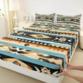 thumbnail image 3 of Manfei Boys Girls Bohemian Aztec 4pcs Bed Sheets,Exotic Style King Sheets,Black White Brown Super Cozy Sheet Set,Microfiber Bedroom Decor, 3 of 7