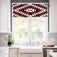 thumbnail image 2 of Red Aztec Kitchen Valances for Windows 60x18 Inch Kitchen Curtains Valances Rod Pocket Black White Southwest Vintage Abstract Geometric Bathroom Window Valances for Window Treatment Decor, 2 of 6