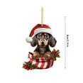 thumbnail image 2 of Holloyiver Christmas Ornament, Funny Dog Christmas Tree Ornament, Dachshund Christmas Decorations, Dog Lovers Gift Idea Xmas Decor, Dachshund Ornaments for Christmas Tree Car Backpacks, 2 of 7