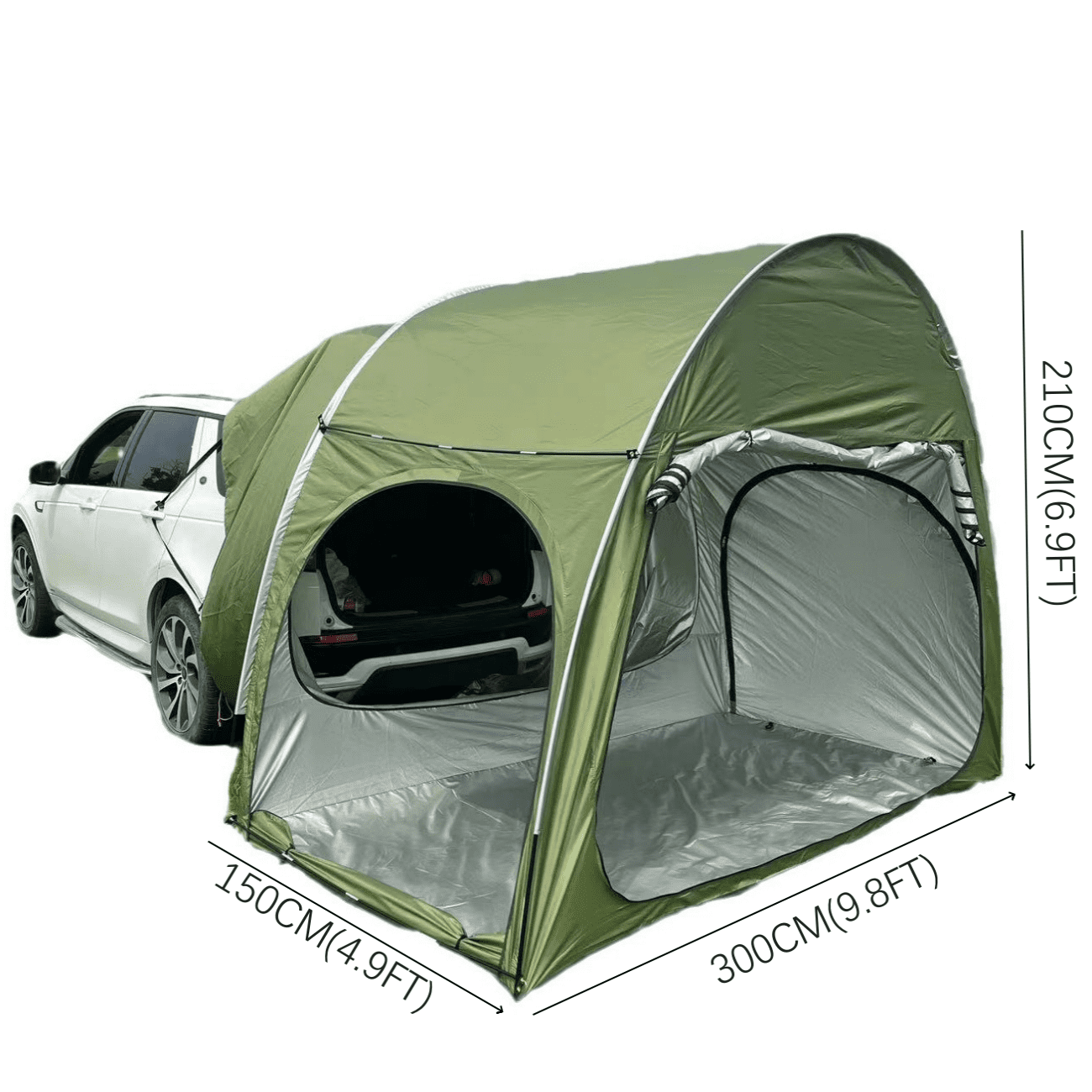 Outdoor Portable SUV Camping Tent Car Arch Rear Camping Bike Tent with Three Doors for 2 Persons