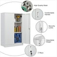 thumbnail image 4 of Gewnee Metal Storage Cabinet, 42 inch Folding Garage Cabinets with Adjustable Shelves and Locking Doors,White, 4 of 9