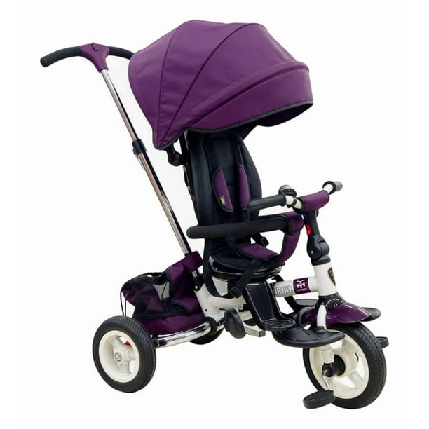 Triciclo Evolutivo Para Niños Semi-Plegable Asiento 360° Morado