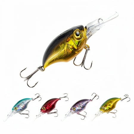 fishing lures hard bait Kit 11g 7.5cm 5pcs Crank lures Treble Fishing Hooks for Freshwater/Saltwater