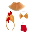 thumbnail image 4 of 4 piezas de diadema de disfraz de pollo para mascarada, carnaval, Acción de Gracias Marrón claro, 4 of 8