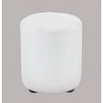 thumbnail image 3 of Ula Contemporary 13.5" Round Ottoman Footstool, White Faux Leather, 3 of 7
