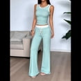 thumbnail image 4 of Conjuntos de 2 Piezas para Mujer, Conjuntos de Estar por Casa, Camisetas de Tirantes A Rayas, Pantalones de Pierna , Conjuntos de Chándal, Conjuntos Combinados Azul M, 4 of 9