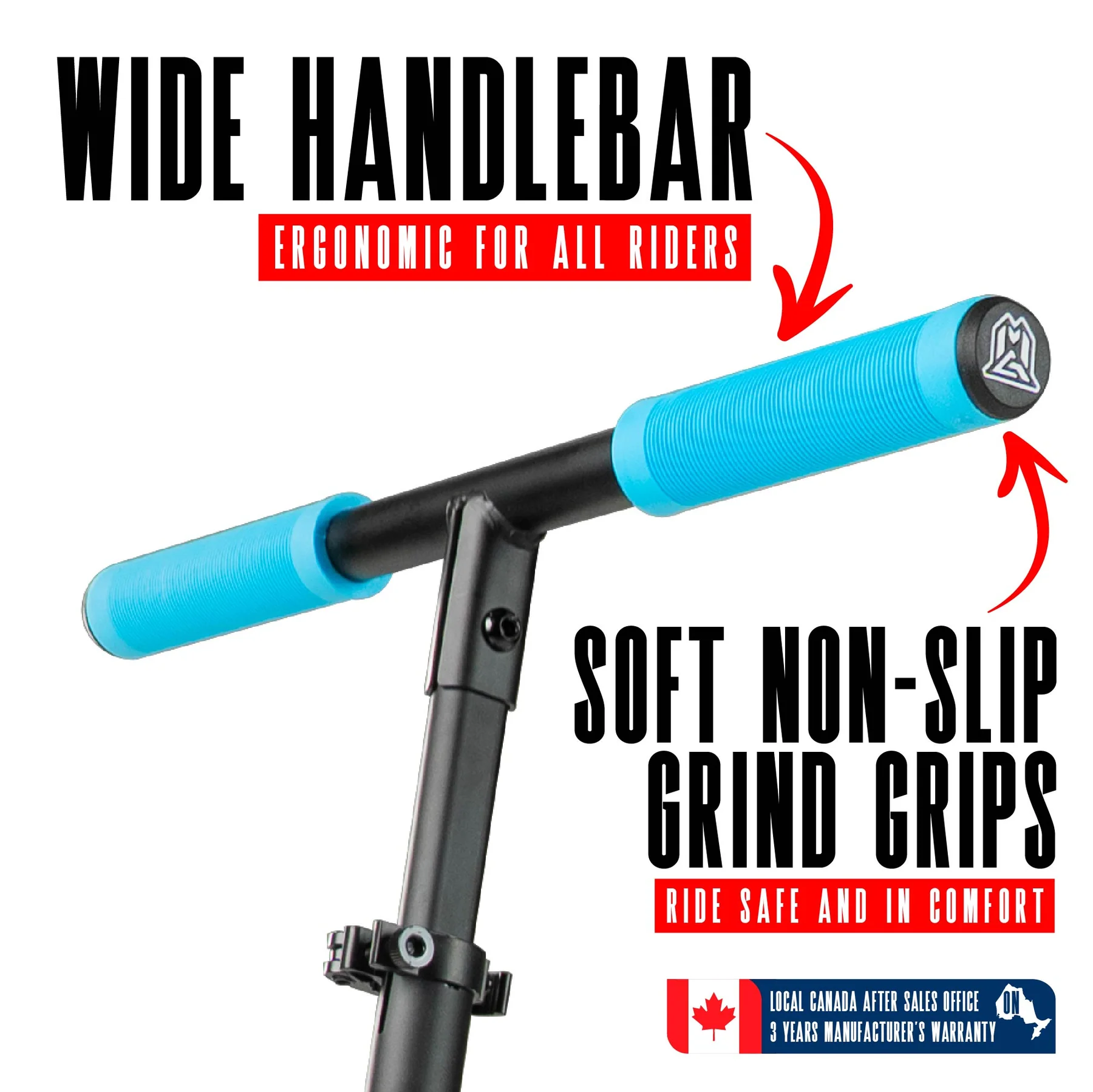 Trottinette électrique pliante MADD GEAR METRO 250 - Noir/Bleu avec guidon réglable