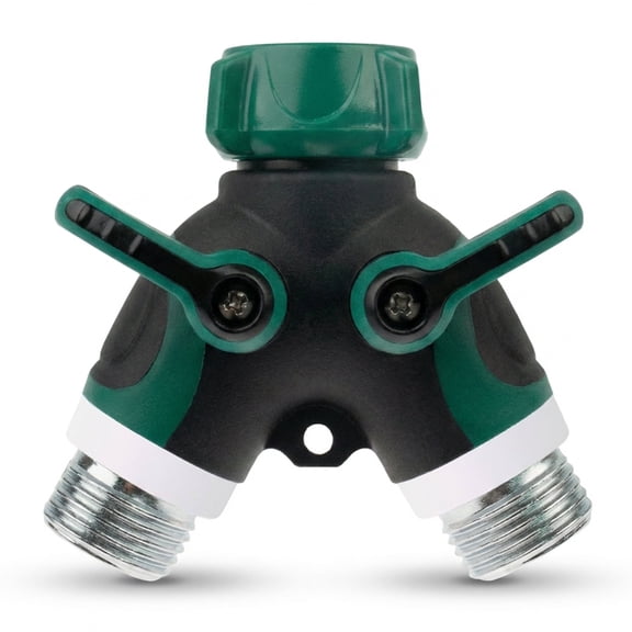 Hose Splitter 2 Way,Heavy Duty Garden Hose Splitters,Water Spigot Splitter,Y Connector Garden Hose Adapter,Hose Bib Splitter with Shut off Valve for Garden,Farm Watering