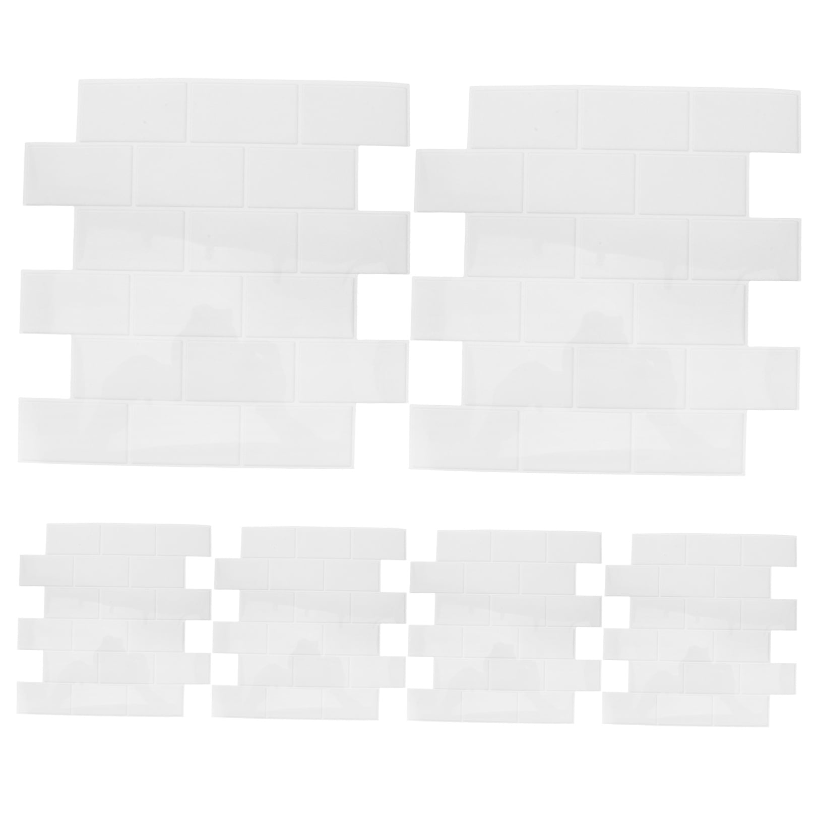 ETHZZLE 6Pcs White PVC Peel and Stick Backsplash Tiles Removable Kitchen and Bathroom Wall Decals