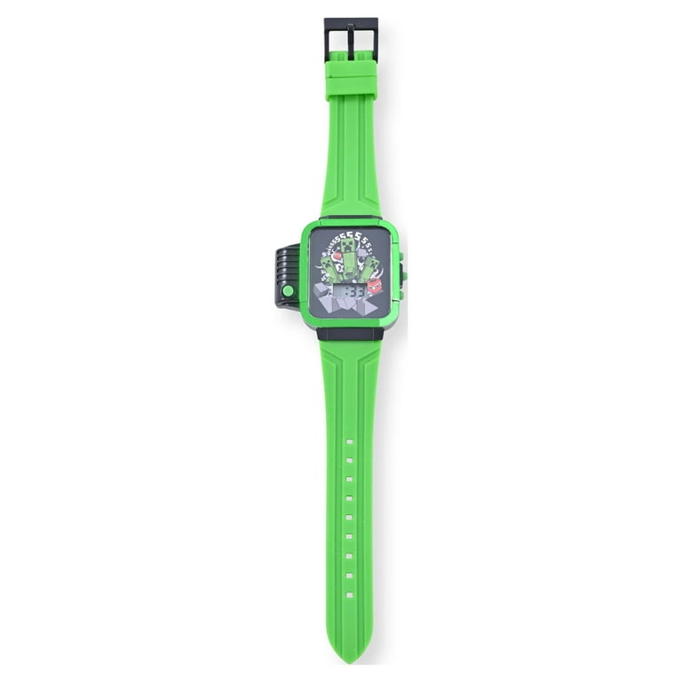 Minecraft kid's green silicone strap watch hotsell