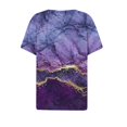thumbnail image 5 of Camiseta de Mujer Camiseta Estampado Botón Manga Corta Diario Fin de Semana Moda Básico Cuello en V Top Regular Púrpura/L, 5 of 5