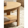 thumbnail image 4 of Kate and Laurel Foxford Modern Tiered Oval Coffee Table, 38 x 24 x 18, Natural Brown, Transitional Two-Tier Living Room Table with Storage and Resilient Wood Construction, 4 of 11