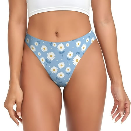Sigee Daisies Flowers for Women s G-String Panty  Low Rise  Soft Lace Perfect for Everyday Wear or Special Occasions-X-Large