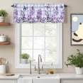 thumbnail image 2 of Purple Flowers Valance Curtain for Windows Spring Watercolor Butterfly Purple Plaid Rod Pocket Curtain Valances Short Window Treatments Panels for Kitchen Bathroom Laundry Room Basement 42 x 12 Inch, 2 of 9