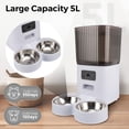 thumbnail image 3 of Smart Camera Automatic Cat Feeder for 2 Cats, 5L Food Dispenser with 2 Stainless Steel Bowl,Timed Programmable 1-6 Meals Control, Dual Power Supply,10s Meal Call, APP Control, 3 of 9