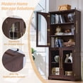 thumbnail image 5 of Joaxswe 72" Tall Bookshelf, Display Cabinet with Arched Glass Door, Bookcase Storage Pantry with Adjustable Shelves for Living Room, Office, Walnut, 5 of 9