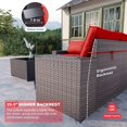 thumbnail image 2 of 2 Sets of 6-Piece PE Rattan Patio Furniture Set, Waterproof Wicker Sectional Sofa with Coffee Table & Cushions, Outdoor Conversation Set for Garden/Poolside,red, 2 of 8
