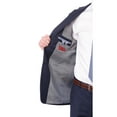 thumbnail image 4 of Men's Raphael Slim Fit Wool-touch Solid Blue Two Button 2 Piece Suit Jacket & Pants, 4 of 5