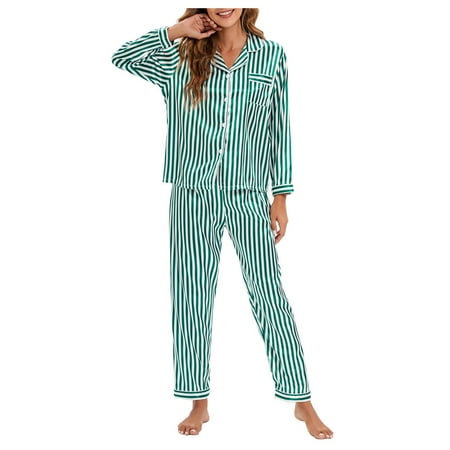 

Cuoff Women s Casual Homewear Lapel Solid Color Long Sleeve Pants Pajama Set
