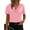 Pink, variant on asdoklhq Oversized Tshirts for Women Crewneck Women's Solid Color Fashionable Pile Collar Breathable Summer Short Sleeved Casual T-shirt Top Pink 2X