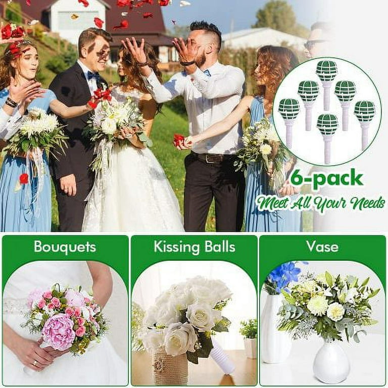 4Pcs Wedding Bouquet Holders Plastic Bouquet Holders Wedding Bridal  Bouquets Handles 