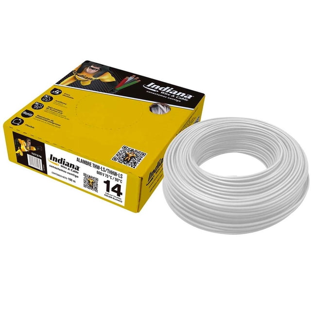 Alambre Eléctrico Indiana Thw-Ls/Thhw-Ls 14 Blanco 100 M