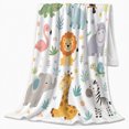thumbnail image 2 of Playful Jungle Animals Whimsical Safari Zoo Friends, Cozy Friendship Quote Scene, Warm Flannel Blanket for Living Room and Reading Nook, Wildlife Lovers Friendship Gift, Artistic Home Decor, 2 of 9