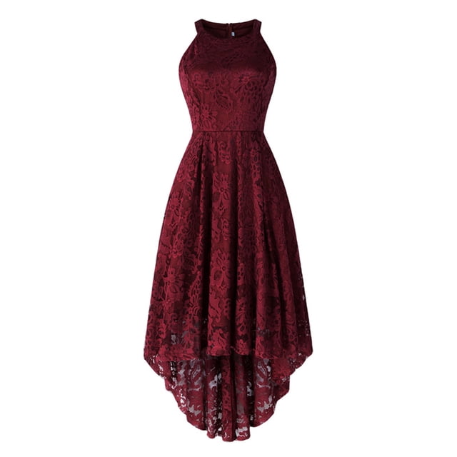 Moda mujer cuello redondo sólido Vintage elegante Midi noche cremallera vestido sin mangas Fridja hjkh516