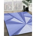 thumbnail image 3 of Ahgly Company Machine Washable Indoor Rectangle Transitional Jeans Blue Area Rugs, 6' x 9', 3 of 7