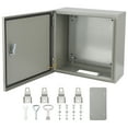 thumbnail image 1 of Electrical Enclosure Box – IP66 Waterproof & Dustproof Steel – NEMA 4X Outdoor Junction Box – Lock & Mounting Plate – Home Renovation – 16x16x8", 1 of 5