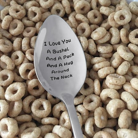 

gotofar Portable Stainless Steel I Love You A Bushel And A Peck Recycled Spoon Cutlery