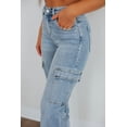 thumbnail image 2 of Leigh Risen Cargo Jeans - Light Wash, 2 of 6