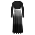 thumbnail image 5 of HAPIMO Women's Maxi A Line Dress Clearance Solid Fall Dresses Empire Waist Elegant Holiday Boho Long Sleeve Round Neck Vintage Black L, 5 of 5