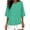 Mint Green, variant on Summer Fashion 3/4 Sleeve T Shirts for Women Plus Size Solid Color Crew Neck Casual