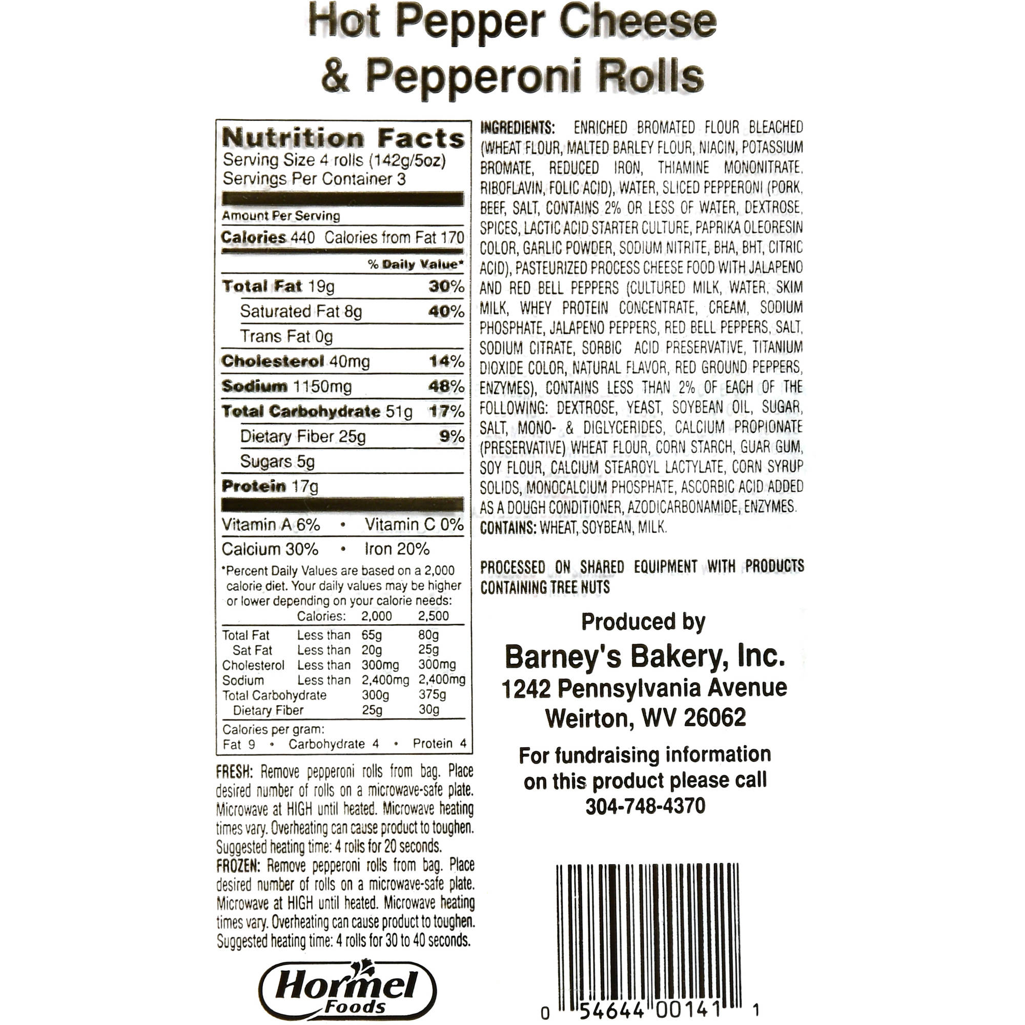 Barney's Bakery Hot Pepper Cheese & Pepper Rolls, 15 oz