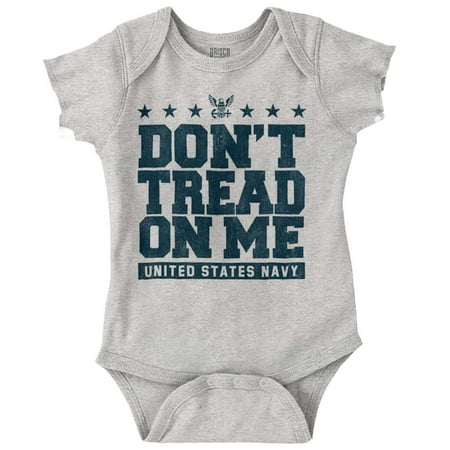 

Dont Tread On Me United States Navy Romper Boys or Girls Infant Baby Brisco Brands 6M