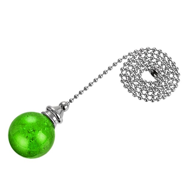 Unique Bargains Ceiling Fan Pull Chain Light Lighting Accessories Extension Ice Cracked Crystal Ball Pendant Green